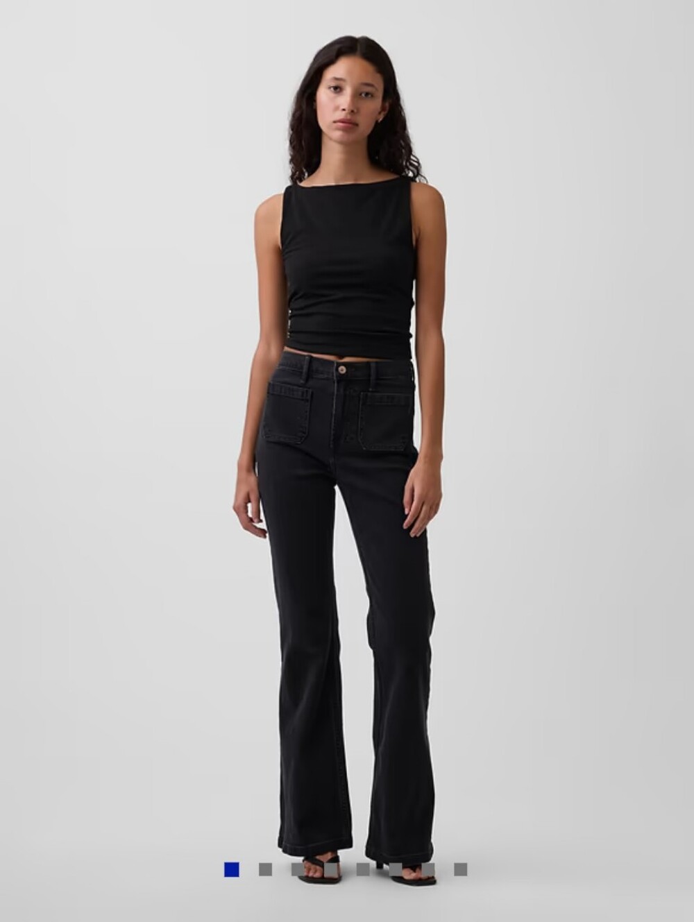 GAP 70s Flare High Rise Black Velvet Pants Sz 4